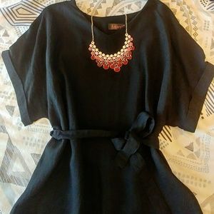 Amaryllis Linen blend tie waist tunic